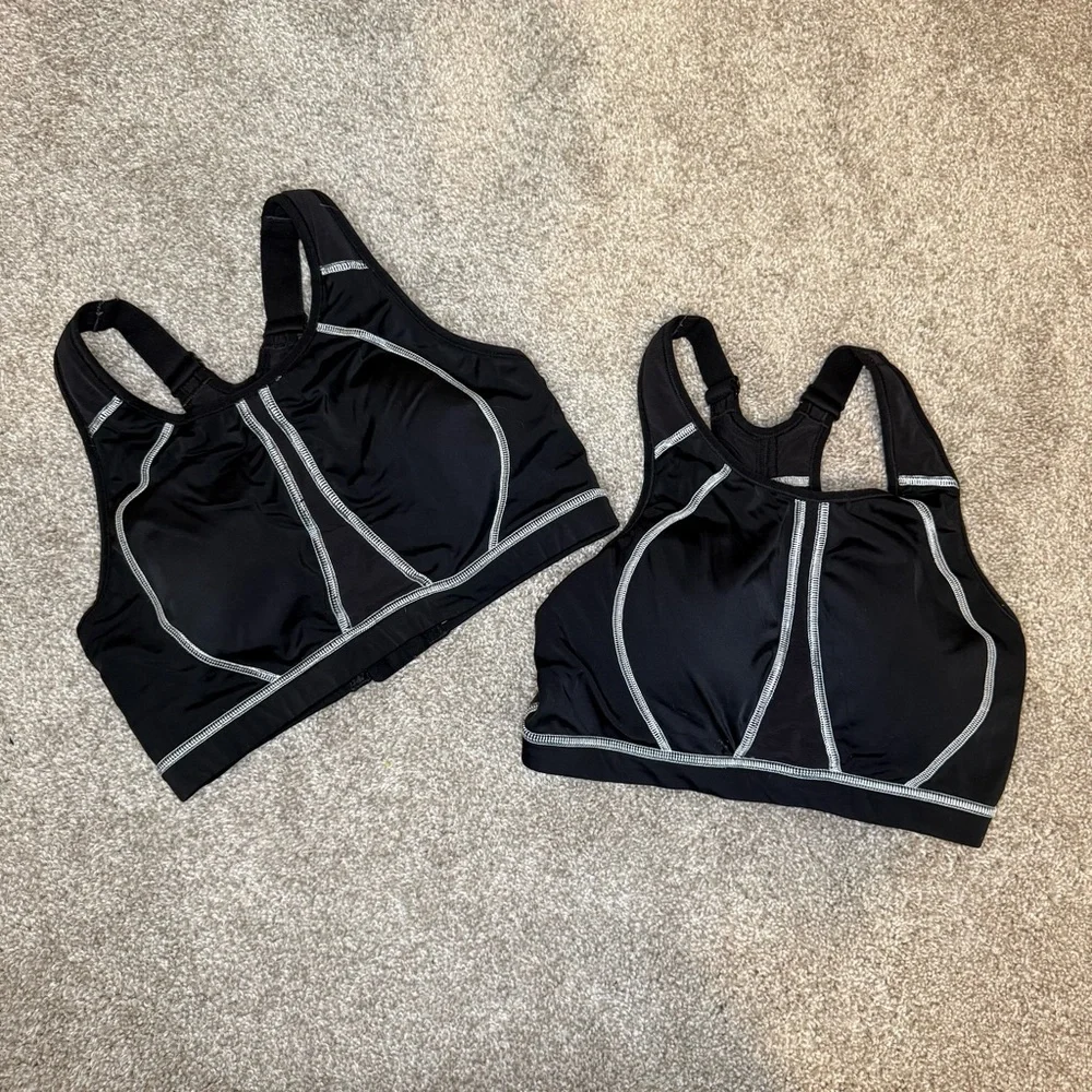 SYROKAN Womens Sports Bra 34 B High Neck High Impact Racerback Wirefree Padded 2